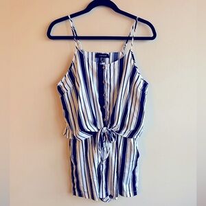 Navy and White Striped Romper (8)